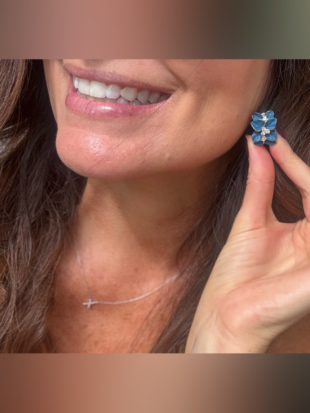 Blue Floral Petal Stud Earrings - Elegant Women’s Jewelry